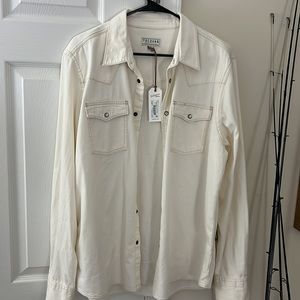 NWT Tecovas denim Pearl snap